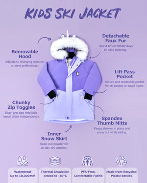 Roarsome - Unicornio Brillante - Chaqueta de esquí infantil