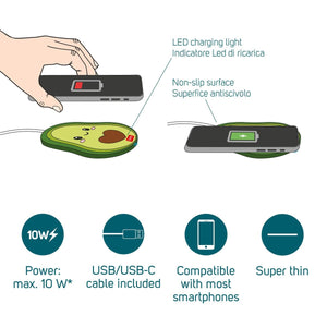 Legami - Cargador inalámbrico para smartphone de aguacate - Súper rápido