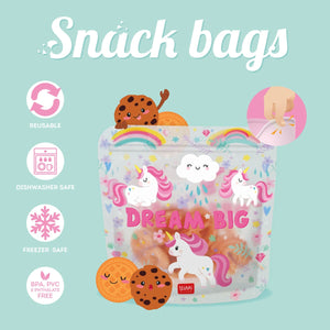 Legami - Set de 3 Reusable Snack Bags - Unicornio - Snack Bags