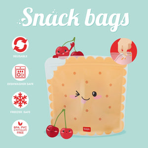 Legami - Set de 3 Bolsas Reutilizables para Aperitivos - Cookie - Snack Bags