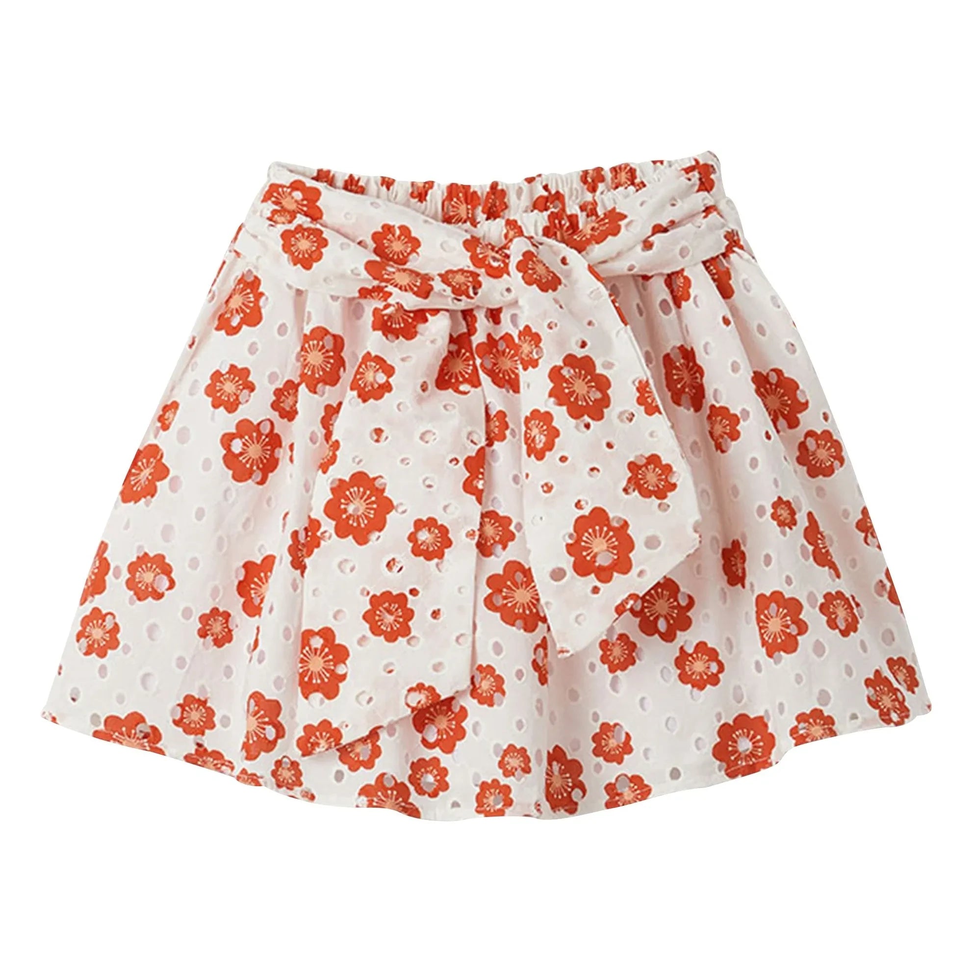 Fábula - Falda con Flores Ceiturée Fistolu | Blanco
