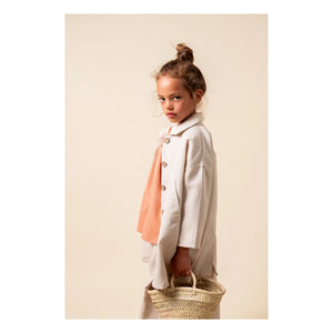 birinit - Blusa con cuello Claudine Dessert de algodón orgánico | Russet