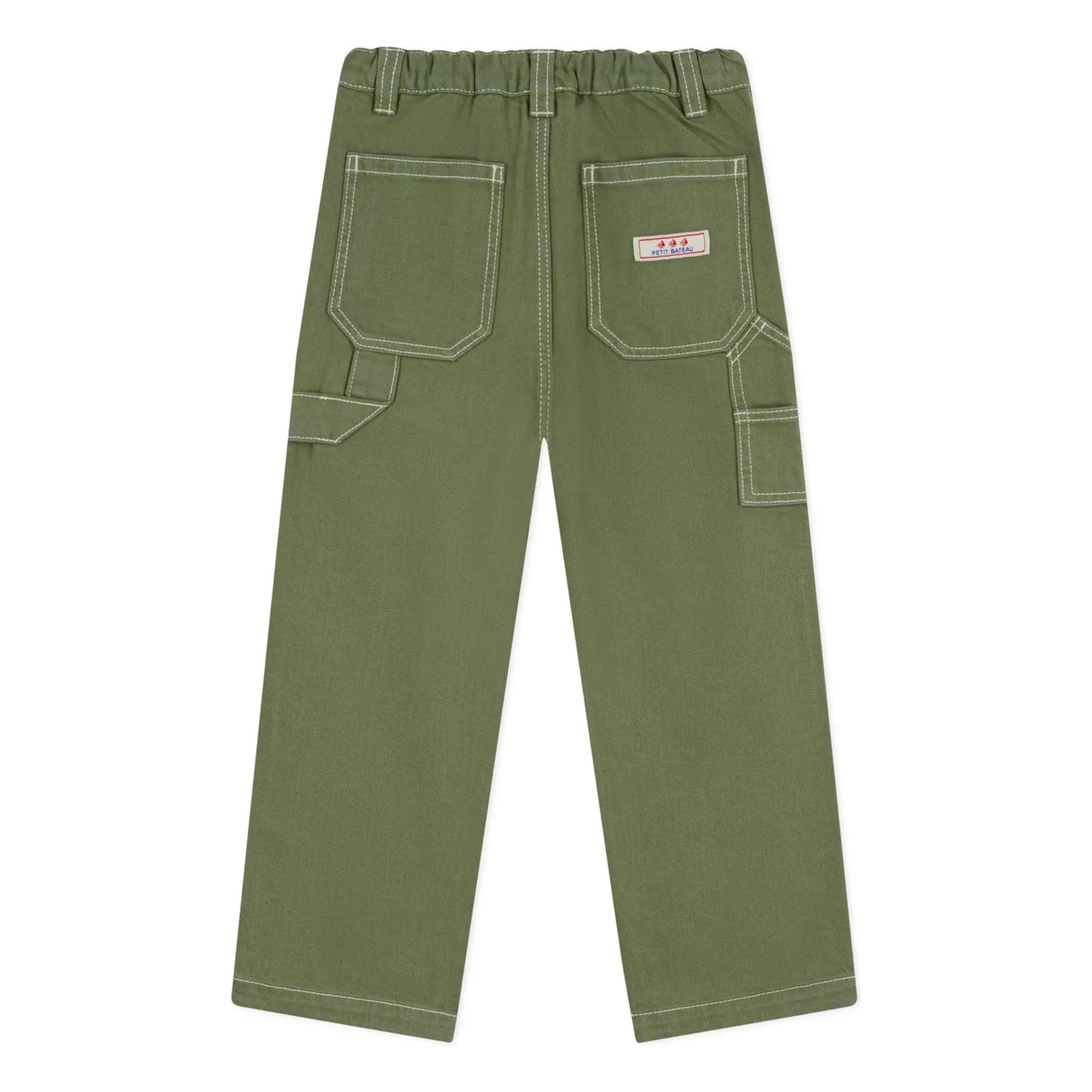 Petit Bateau - Jeans de algodón orgánico estilo carpintero | Caqui