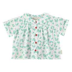 Piupiuchick - Camisa de algodón orgánico con estampado floral | Blanca