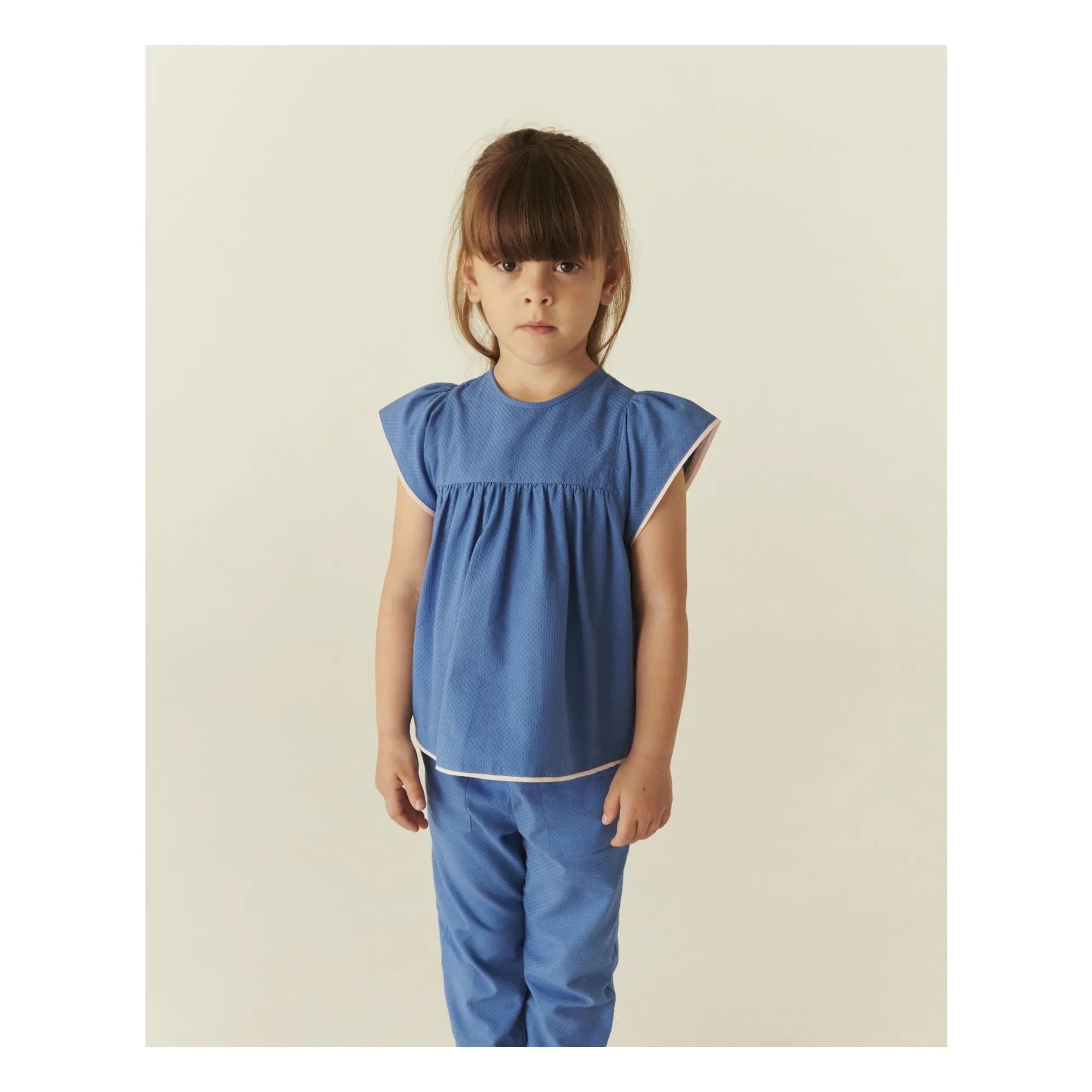 Copenhagen Colors - Blusa con borlas de algodón orgánico | Azul