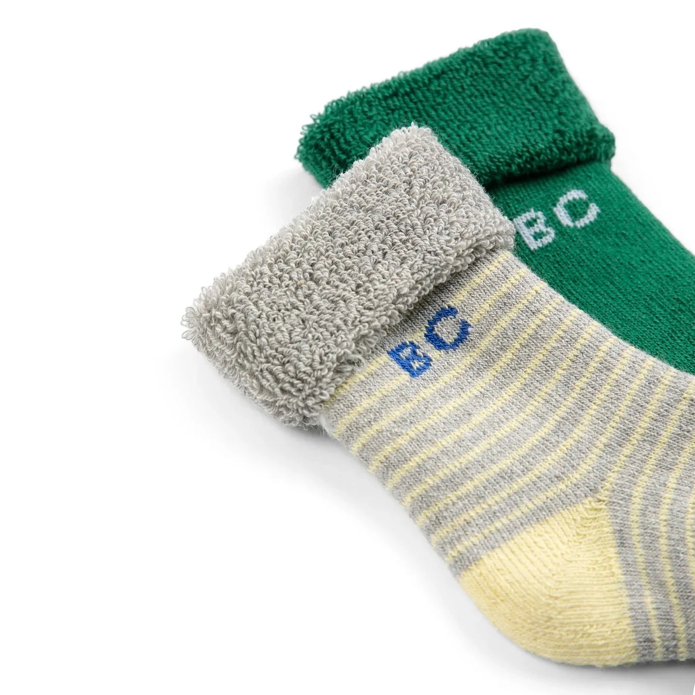 Bobo Choses - Set de 2 pares de calcetines de algodón orgánico a rayas | Verde