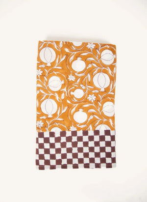Olsson & Jensen - Mantel Pomona con estampado de granada | Mostaza