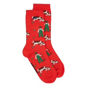 Bobo Choses - Calcetines altos de algodón orgánico para granja | Rojo