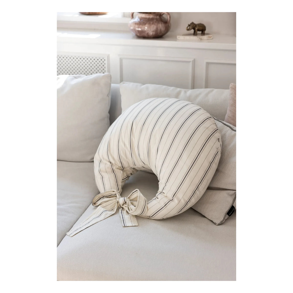 Sebra - Cojín de lactancia de rayas color crema | Beige