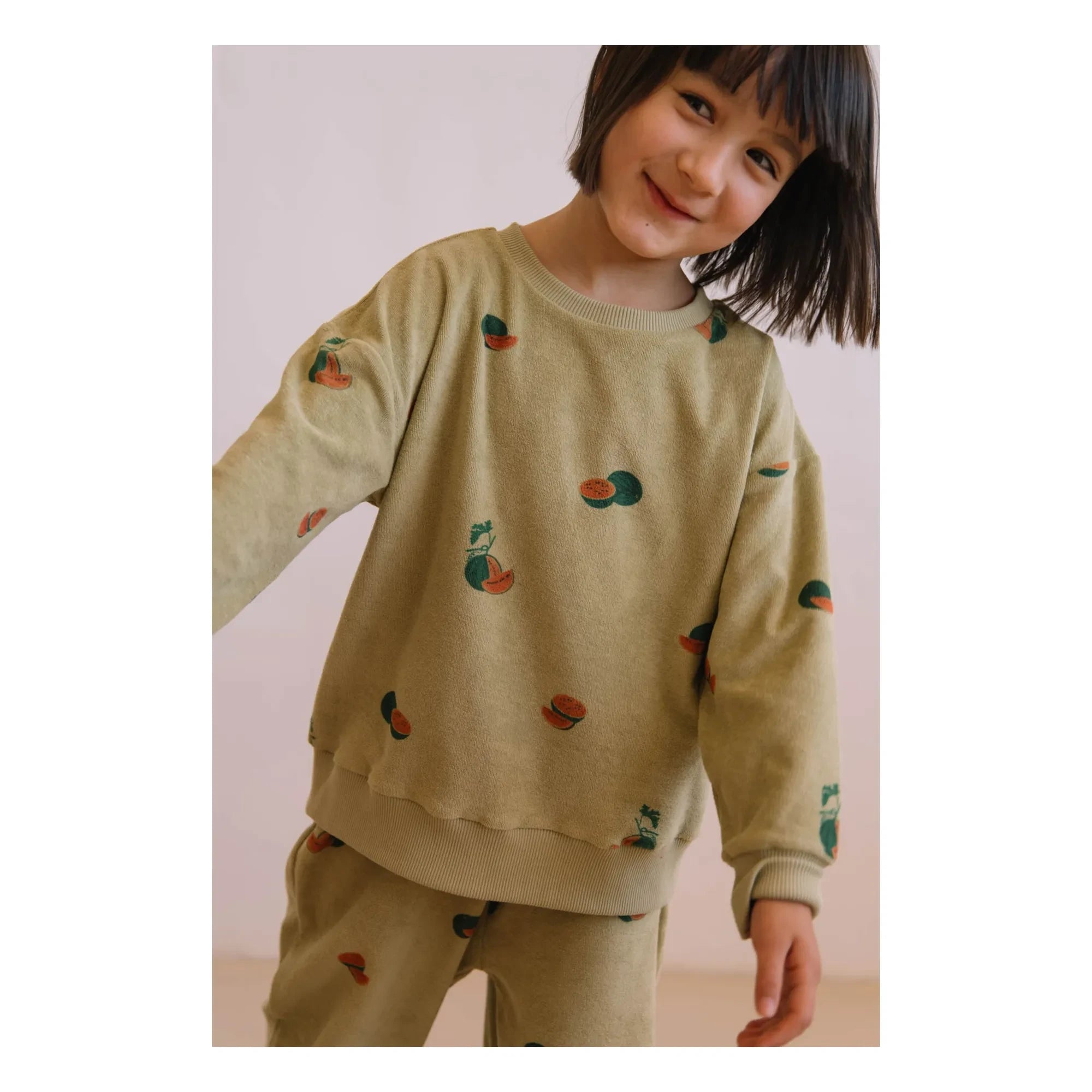 Studio Bohème - Sudadera Bart Karpuz de algodón orgánico con rizo francés | Caqui