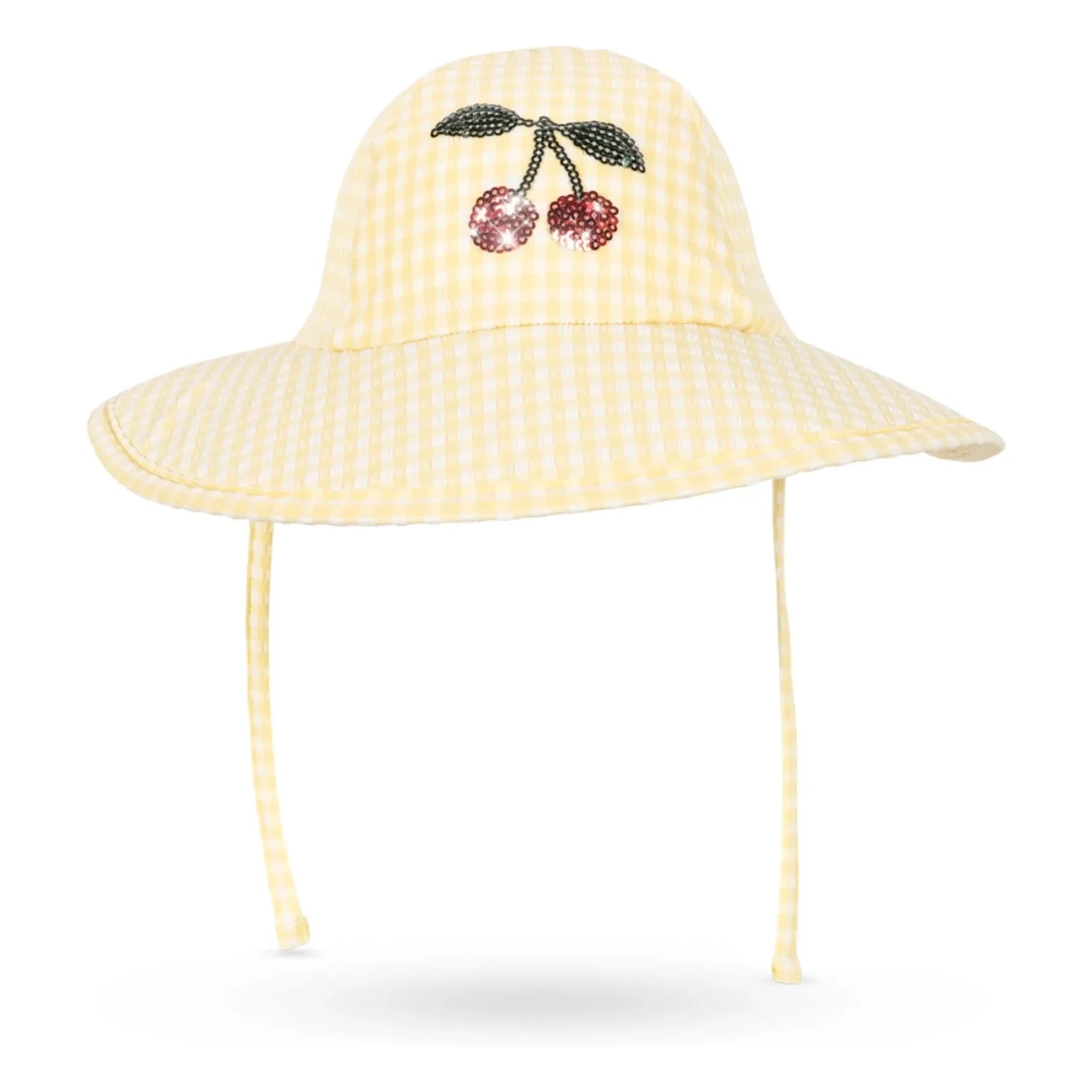 Konges Sløjd - Gorro de baño Etta con estampado de cerezas | Amarillo