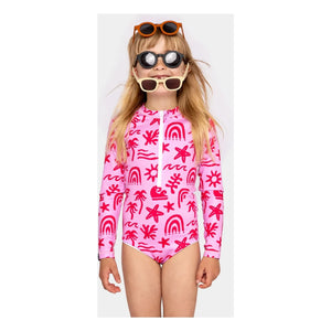 Beach & Bandits - Bañador con Protección UV de Fibras Recicladas, Viento Tropical | Rosa