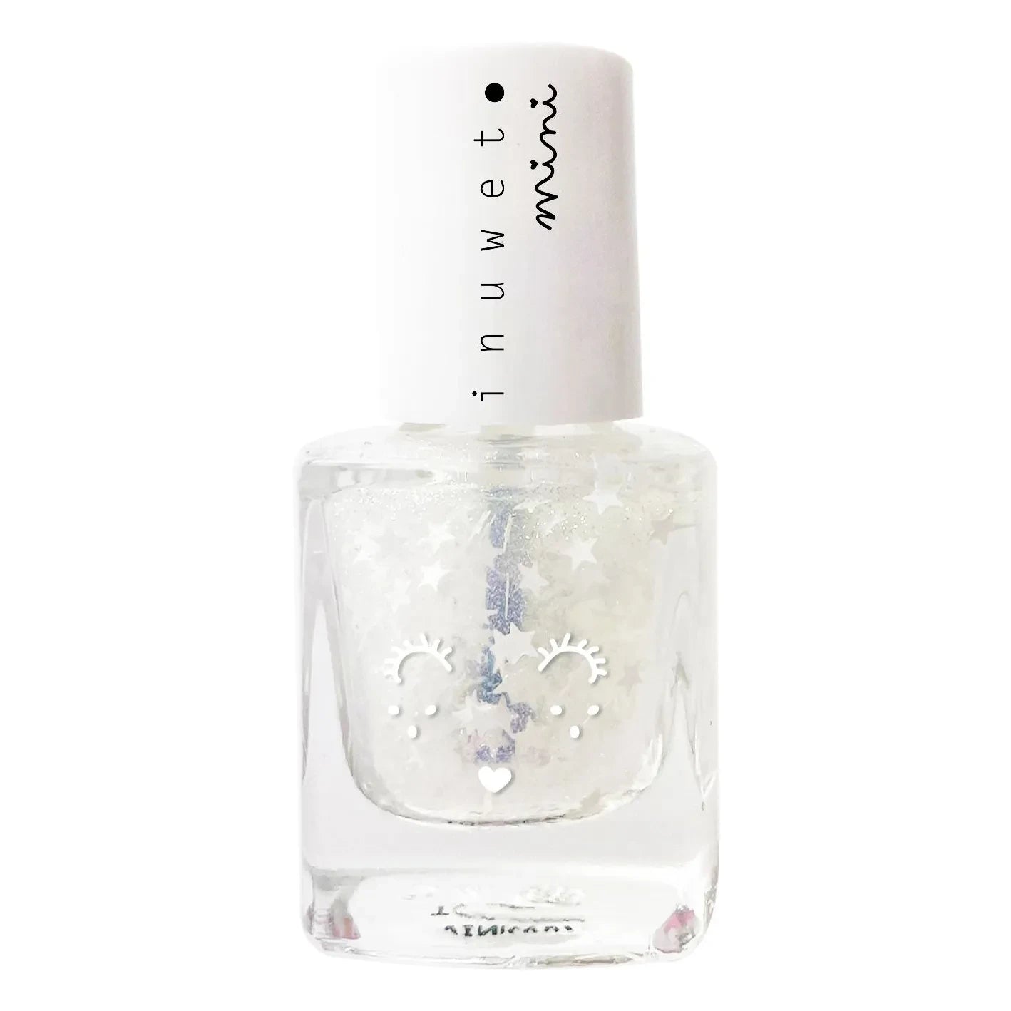 Inuwet - Top Coat con purpurina a base de agua para niños - 5ml | Blanco