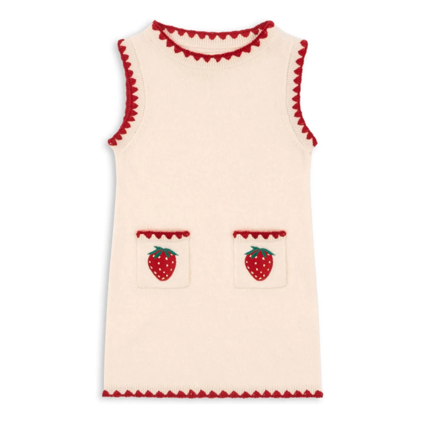 Konges Sløjd - Vestido de lana Collette con fresas | Crema