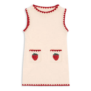 Konges Sløjd - Vestido de lana Collette con fresas | Crema