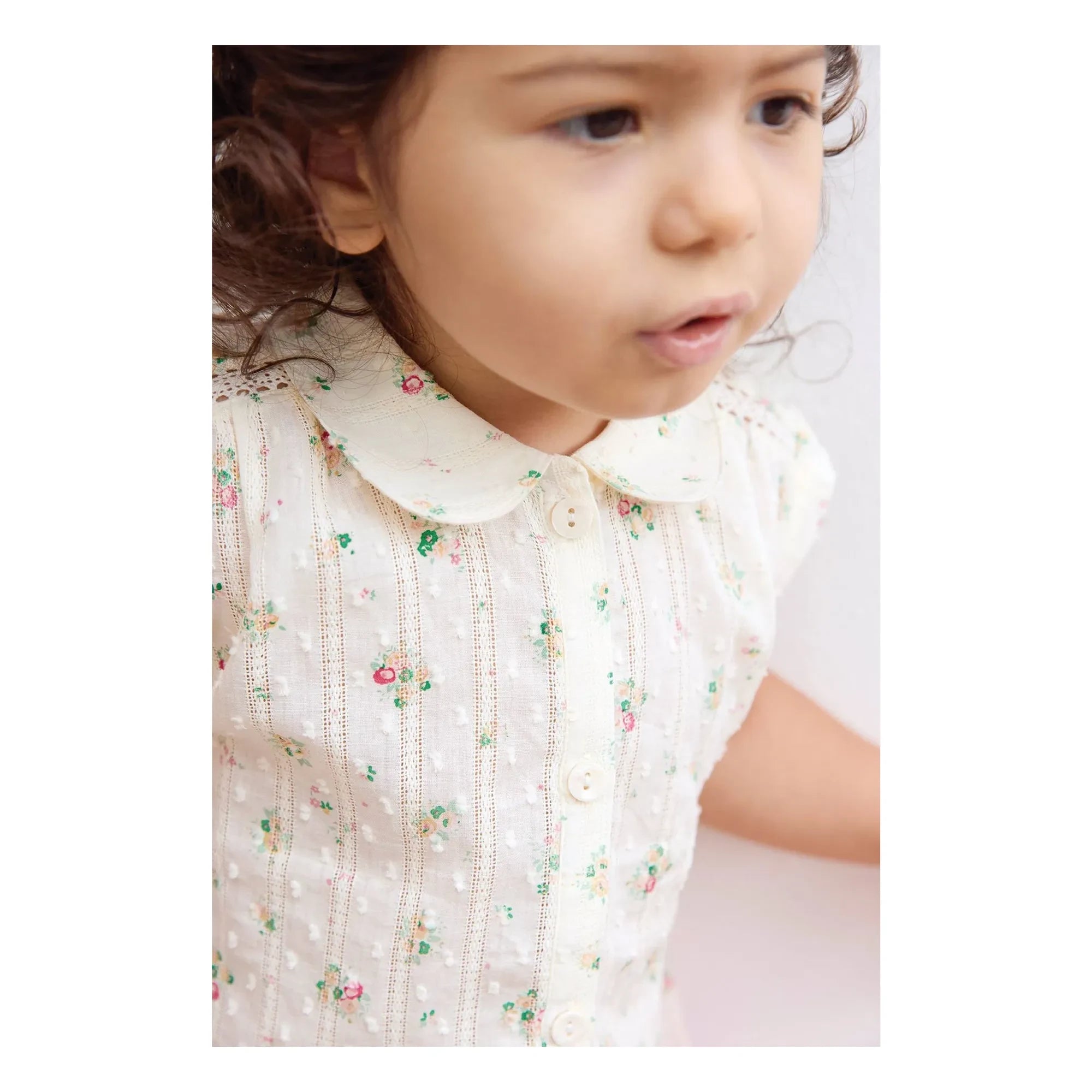 Bonton - Camisa con cuello Claudine Lorelei Bouquets | Crudo