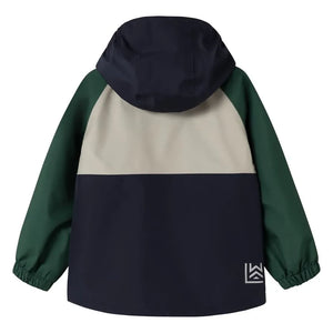 Liewood - Pedia Set impermeable de fibra reciclada con bloques de color | Verde oscuro