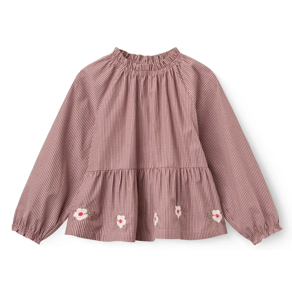 Copenhagen Colors - Blusa con bordado floral de algodón orgánico | Rosa polvo