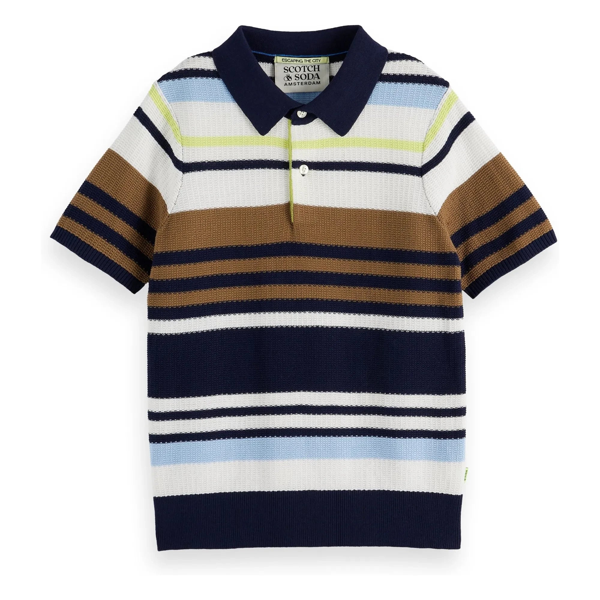 Scotch & Soda - Polo con raya de red | Marrón