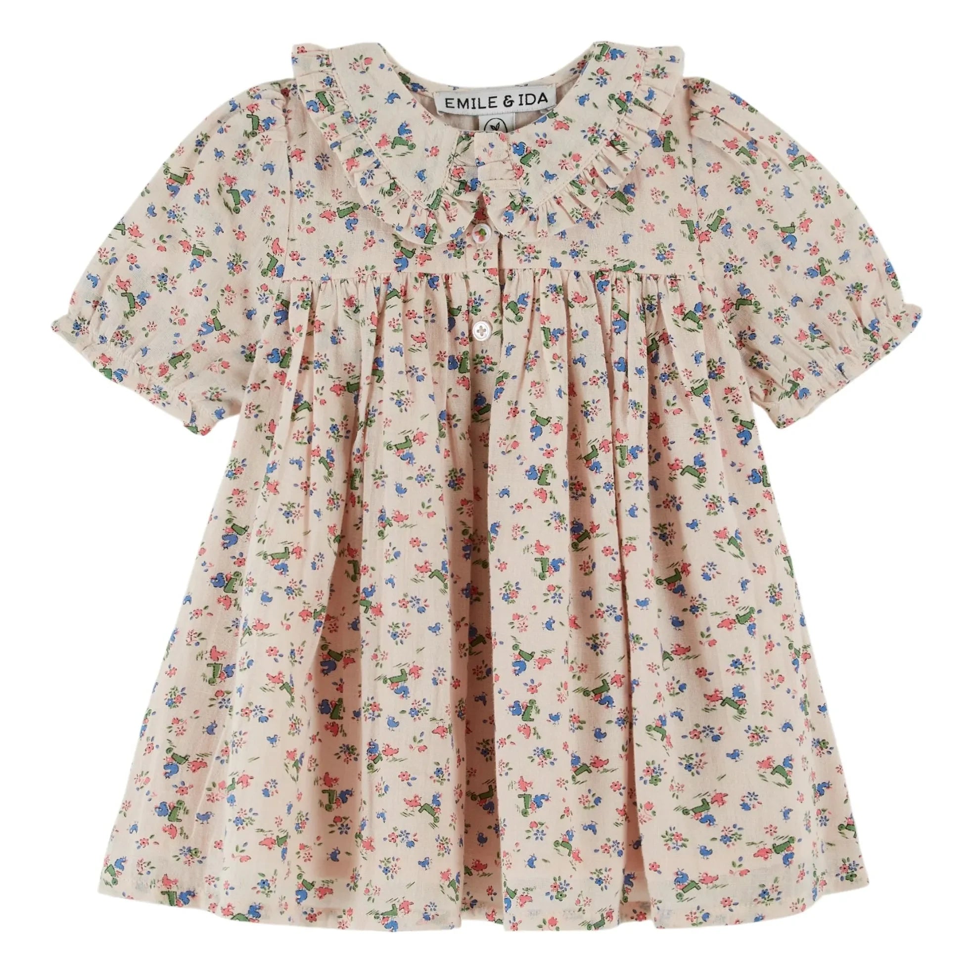 Emile et Ida - Vestido de flores grandes | Crema