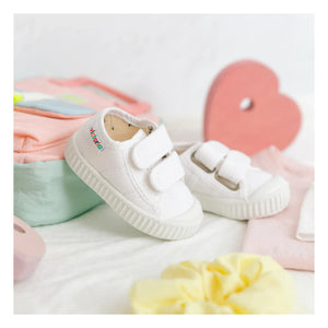 Victoria - Zapatillas Deportivas con Tiras de Lona y Velcro | Blanco