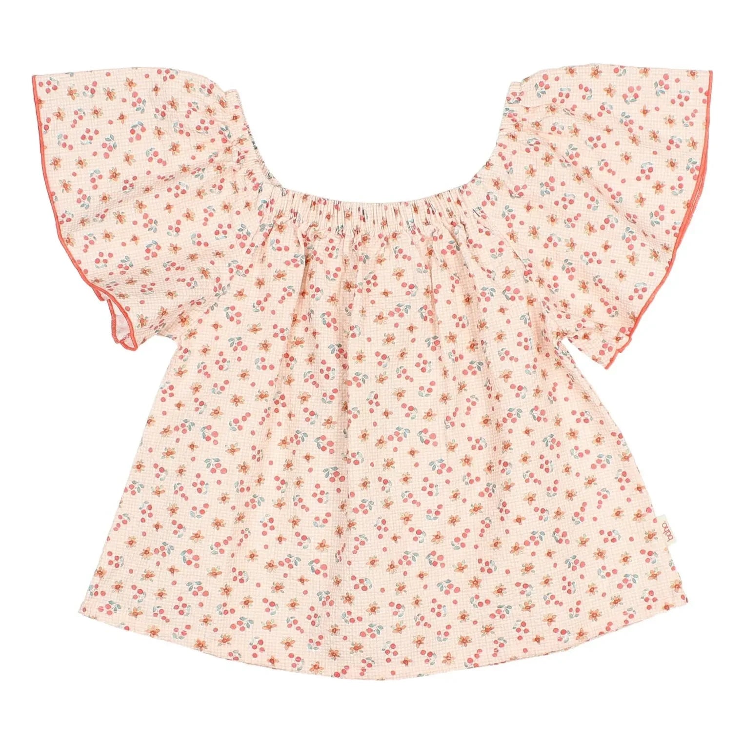 Búho - Blusa de seersucker con estampado floral | Melocotón