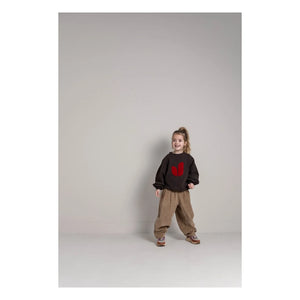 Jenest - Pippa Organik Pamuklu Melanj Sweatshirt | Koyu Kahverengi