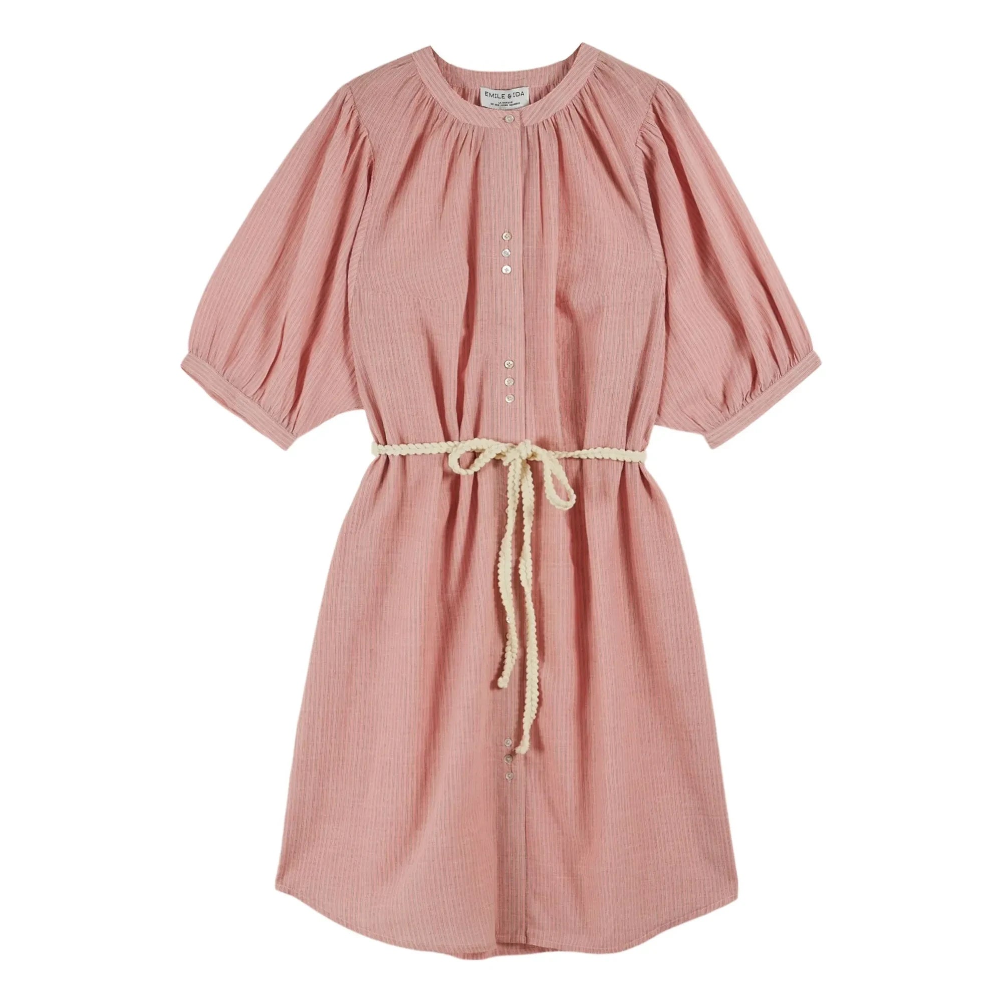Emile et Ida - Vestido Rosa de Algodón Khadi