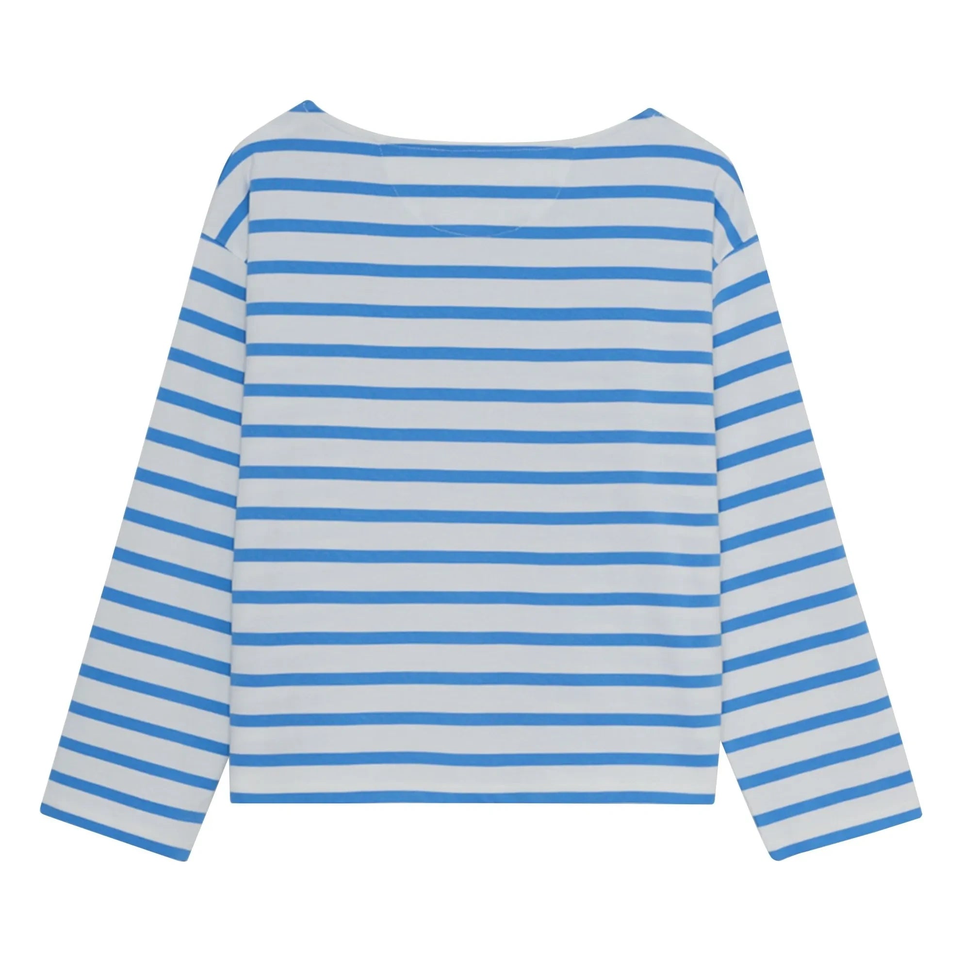 the new society - Camiseta de algodón a rayas Burnet | Azul