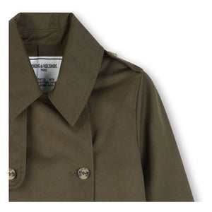 Zadig & Voltaire - Gabardina Bordada | Caqui
