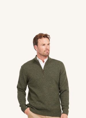 Barbour - Tisbury Essential Fermuarlı Kazak | Zeytin