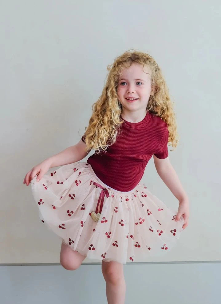 Mimi & Lula - Tutu Cerises Terciopelo | Beige
