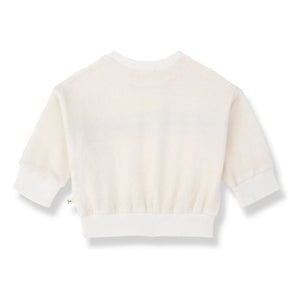 1+ in the family - Sudadera toalla Santanyi con rayas | Blanco