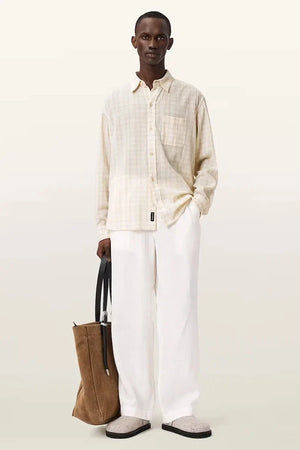 AllSaints Camisa de algodón para hombre TOYA