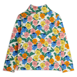 Mini Rodini - Organik pamuklu çiçek desenli balıkçı yaka | Ecru
