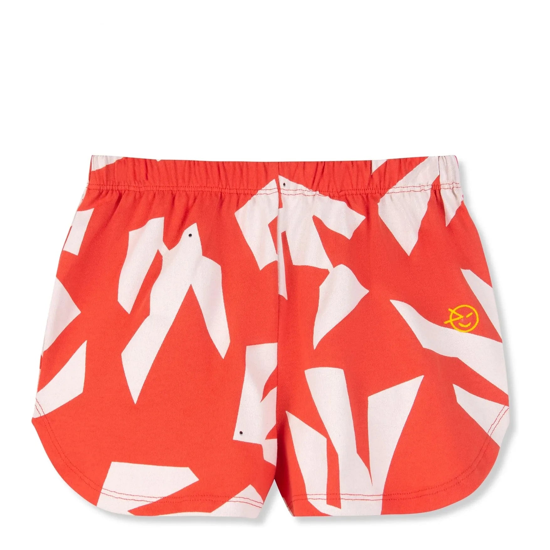 Wynken - Pantalón corto orgánico de algodón con pájaros | Rojo