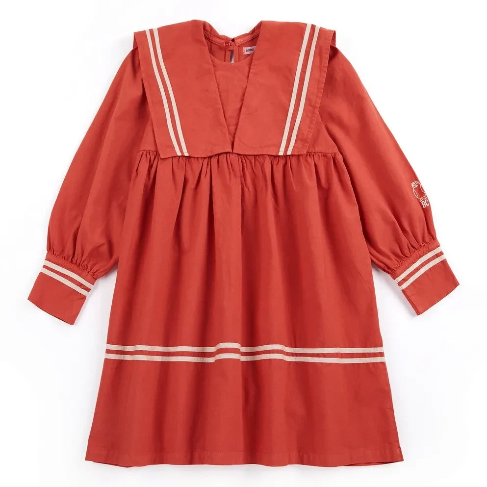 Bobo Choses - Vestido marinero de algodón orgánico | Rojo
