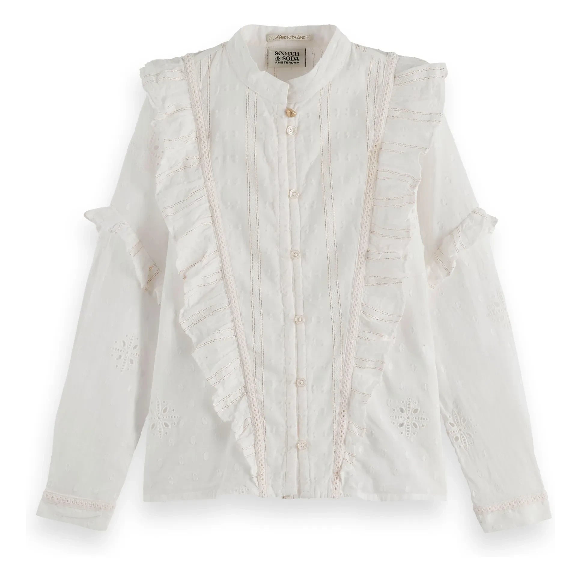 Scotch & Soda - Blusa con volantes | Crema