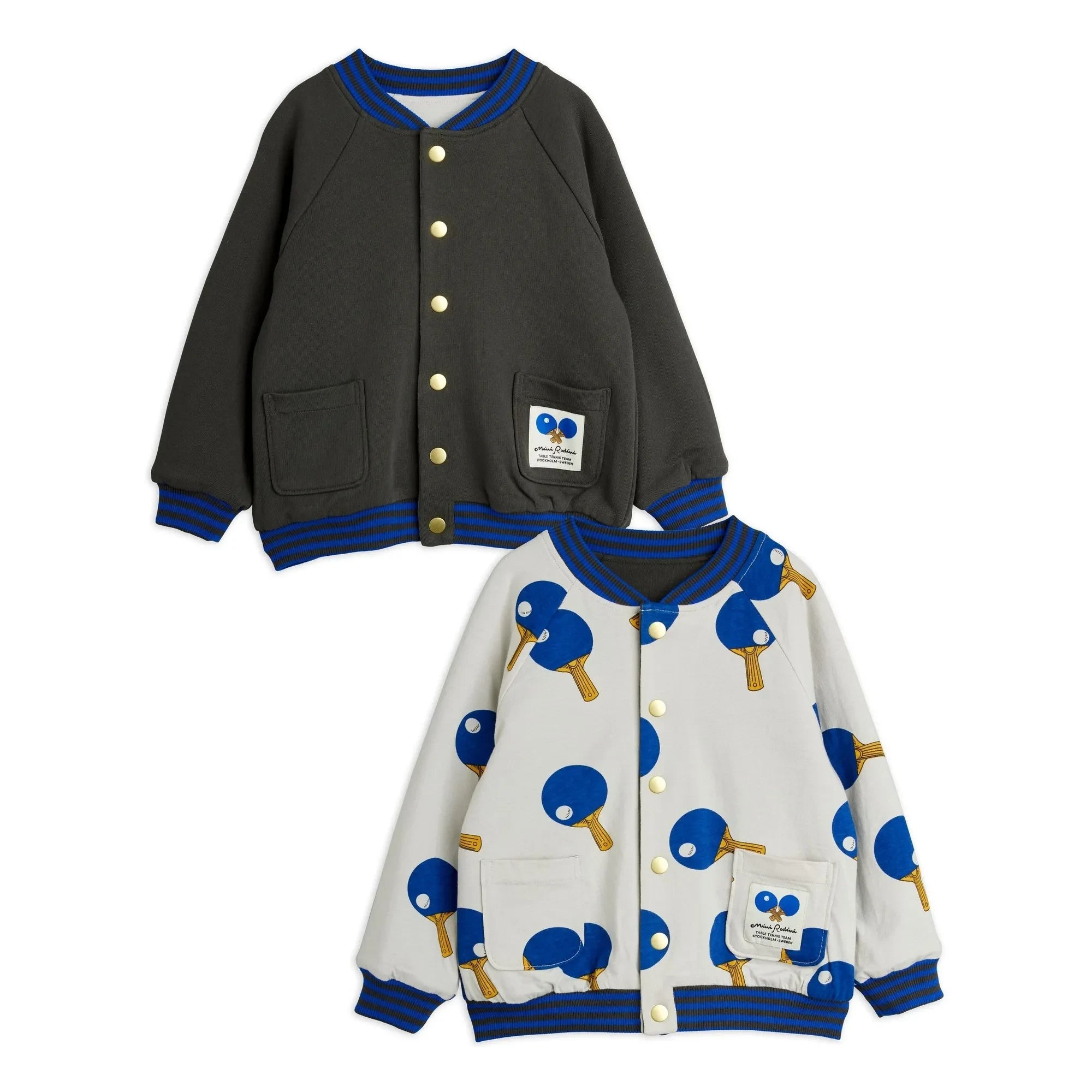 Mini Rodini - Chaleco Ping Pong reversible de algodón orgánico | Gris