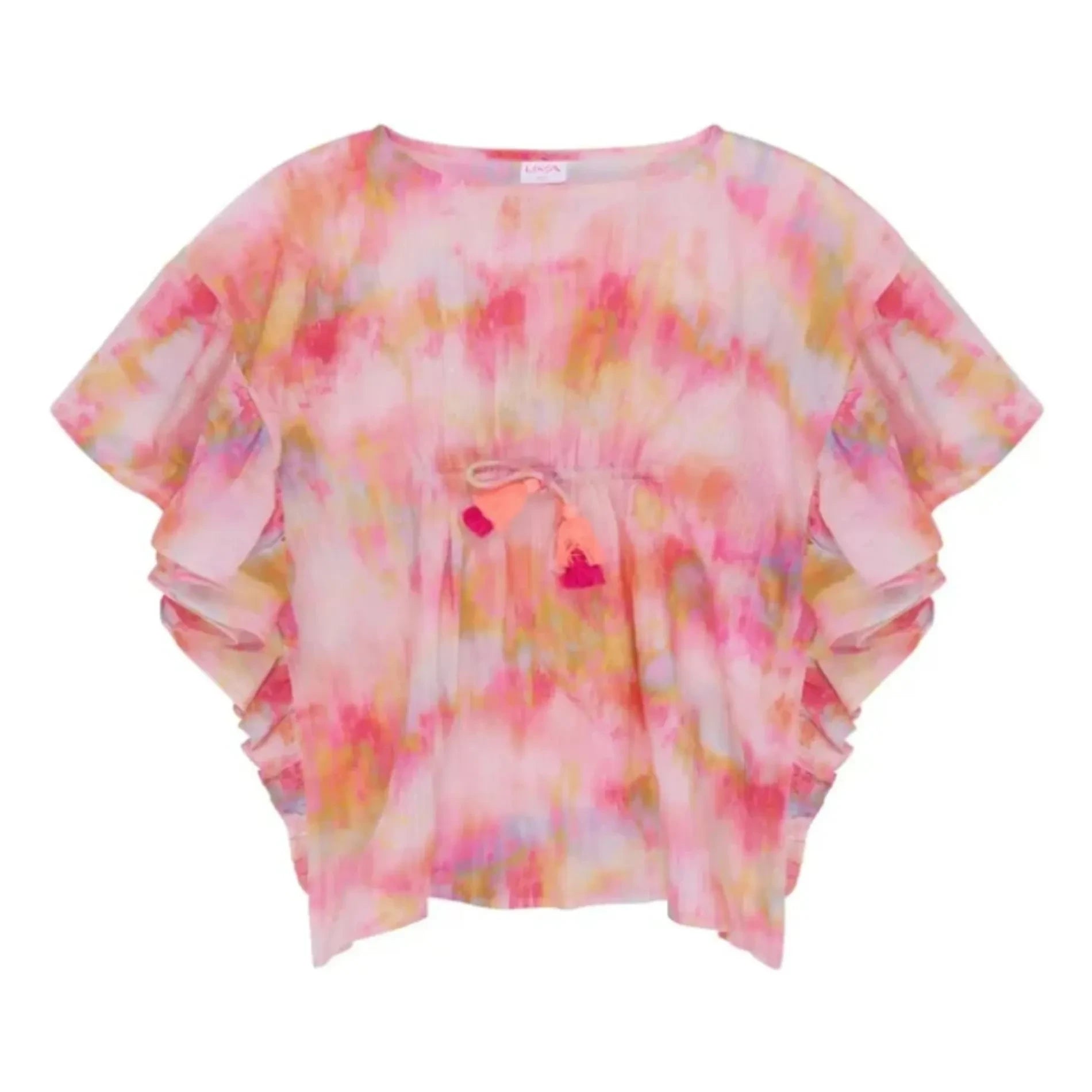 Lison Paris - Caftán Daiquiri con cordones y metalizado batik | Rosa