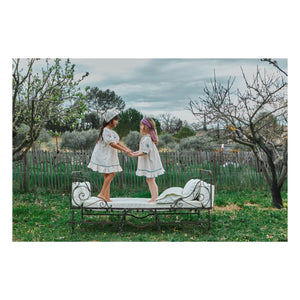 Emile et Ida - Vestido de cuello Claudine bordado | Crema
