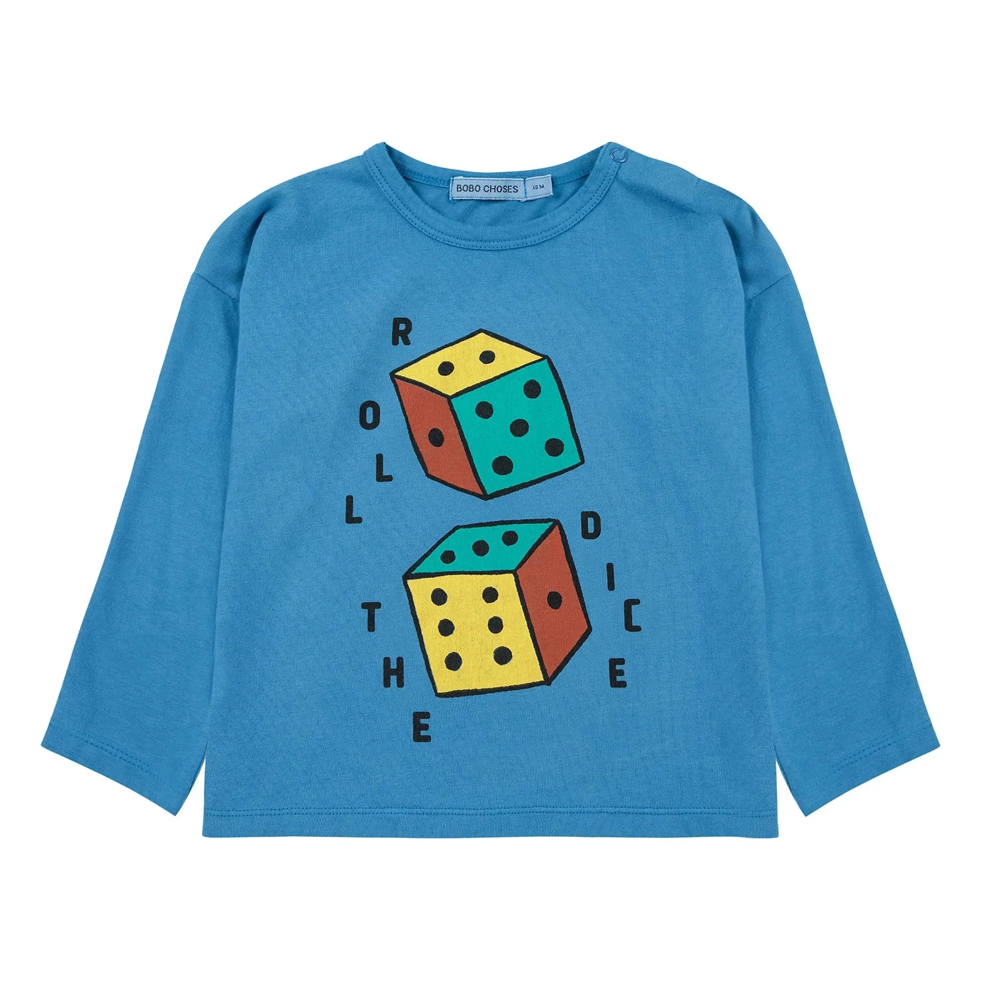 Bobo Choses - Camiseta de manga larga Roll The Dice Algodón orgánico | Azul azur