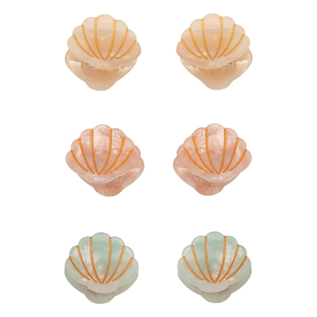Mimi & Lula - Set de 6 pinzas mini conchas marinas | Crema