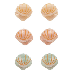Mimi & Lula - Set de 6 pinzas mini conchas marinas | Crema