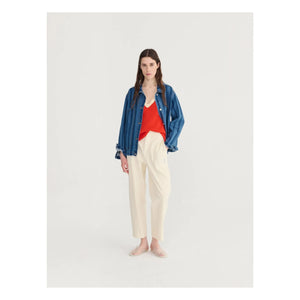 Bobo Choses - Chaqueta de algodón orgánico con rayas de mezclilla azul