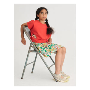 Bobo Choses - Falda de algodón orgánico con estampado de flores | Blanco