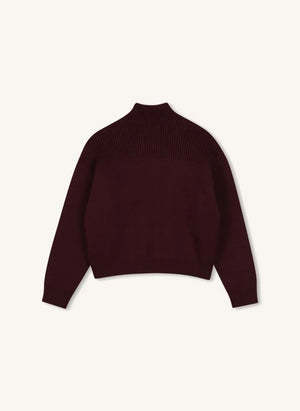 Chloé - Jersey de cuello alto en algodón orgánico | Morado