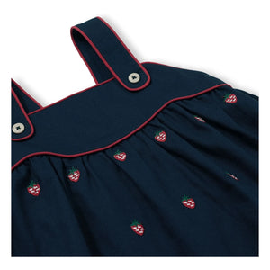 Goldie + Ace - Vestido con volantes de fresas | Azul marino