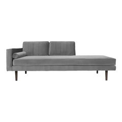 Broste Copenhague - Sillón tapizado de terciopelo Wind | Gris piedra