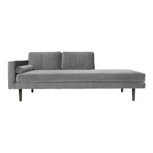 Broste Copenhague - Sillón tapizado de terciopelo Wind | Gris piedra